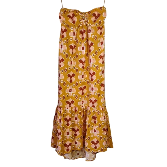 Aerie NWOT High Low Maxi Linen Sundress Womens Small Boho Bohemian Summer Beachy - Picture 1 of 15